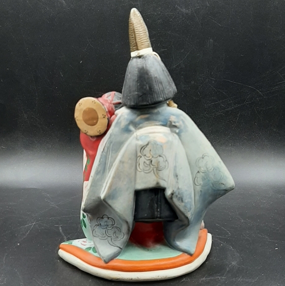 Vintage Chalkware Asian Geisha Girl With Drum Traditional Dress 1955 Japan - Picture 3 of 8